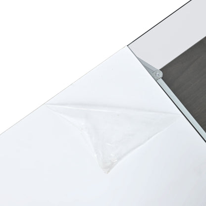 Geo Storage Glass-Top Coffee Table - White
