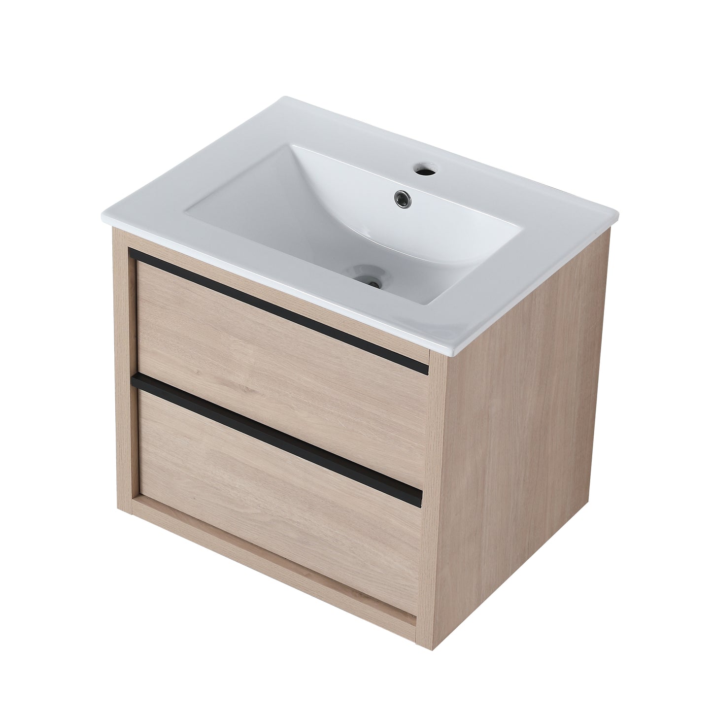 Bathroom Vanity with 2 Soft Close drawers and White Ceramic Basin