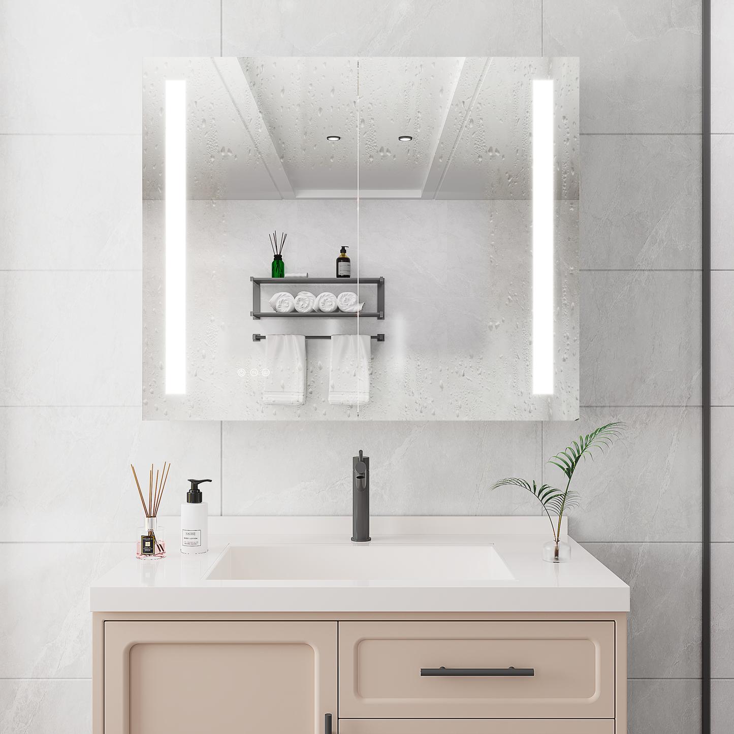 Nook Medicine Cabinet with LED Vanity Mirror