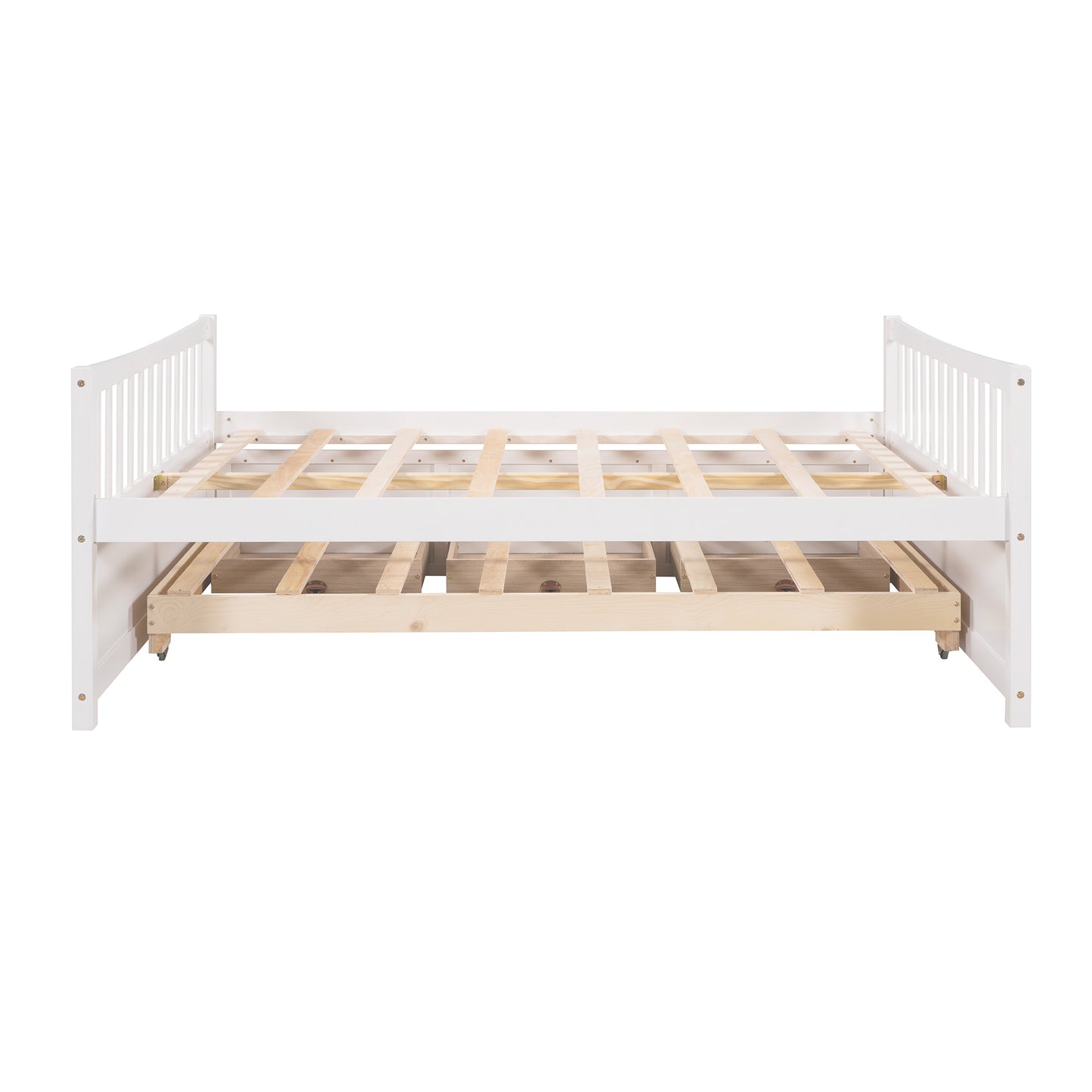 Xander Full Size Daybed with  Twin Size Trundle and Drawers - White