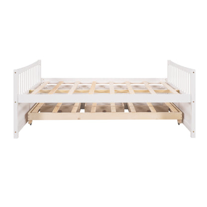 Xander Full Size Daybed with  Twin Size Trundle and Drawers - White