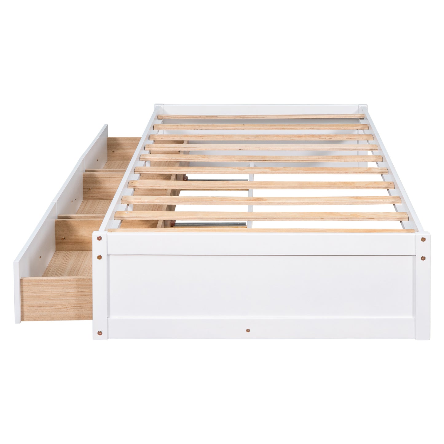 Oris Twin Size Wood Platform Bed - White