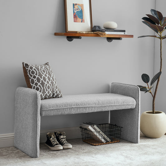 Beto Fabric Bench - Gray