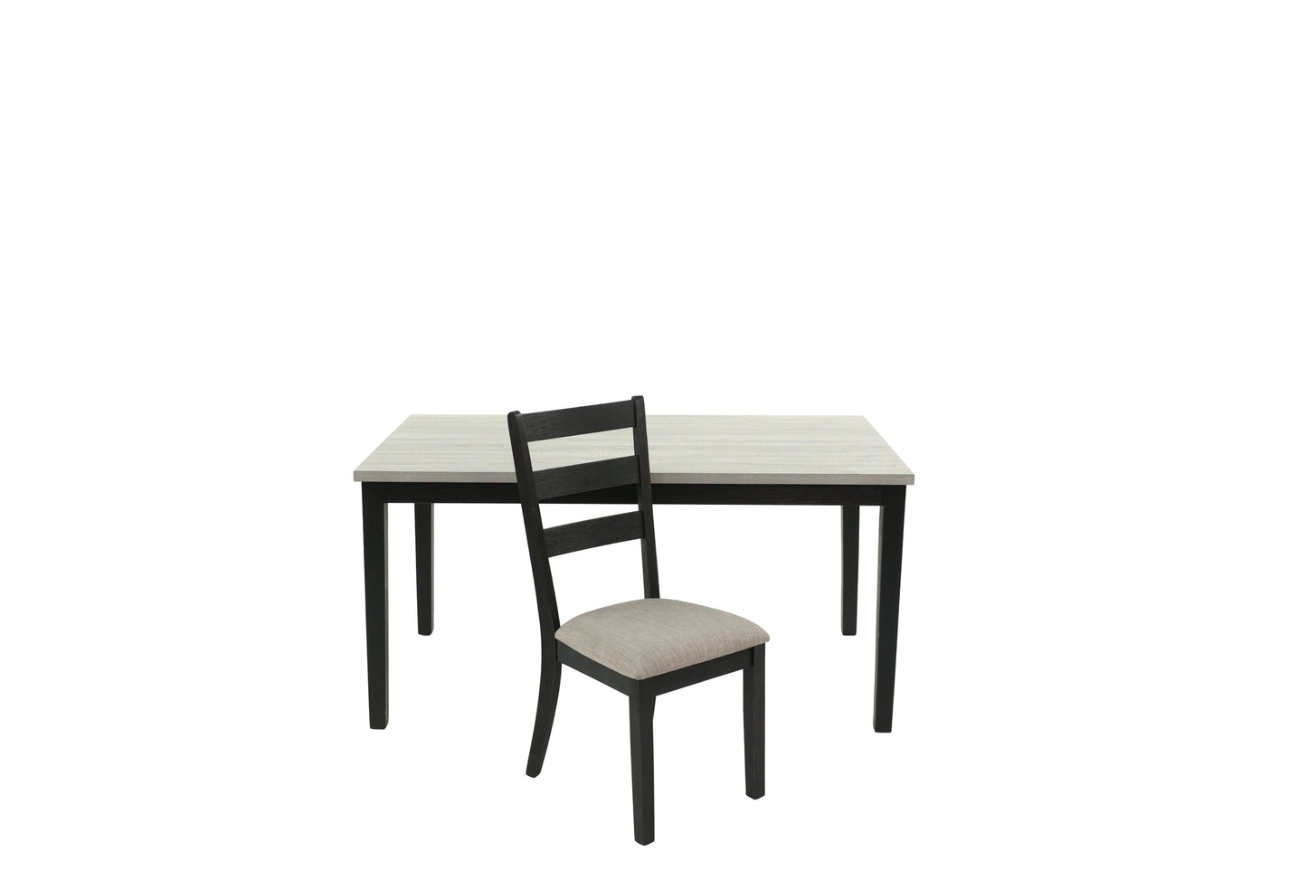 Zac 7pc Dining Set Wooden Top and Chairs Cushions Seats 2 Tone  - Natural