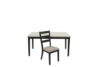 Zac 7pc Dining Set Wooden Top and Chairs Cushions Seats 2 Tone  - Natural
