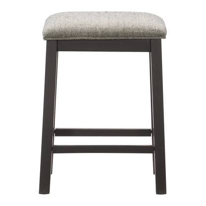 Fabric Padded Seat Counter Height Stool - Gray Set of 2
