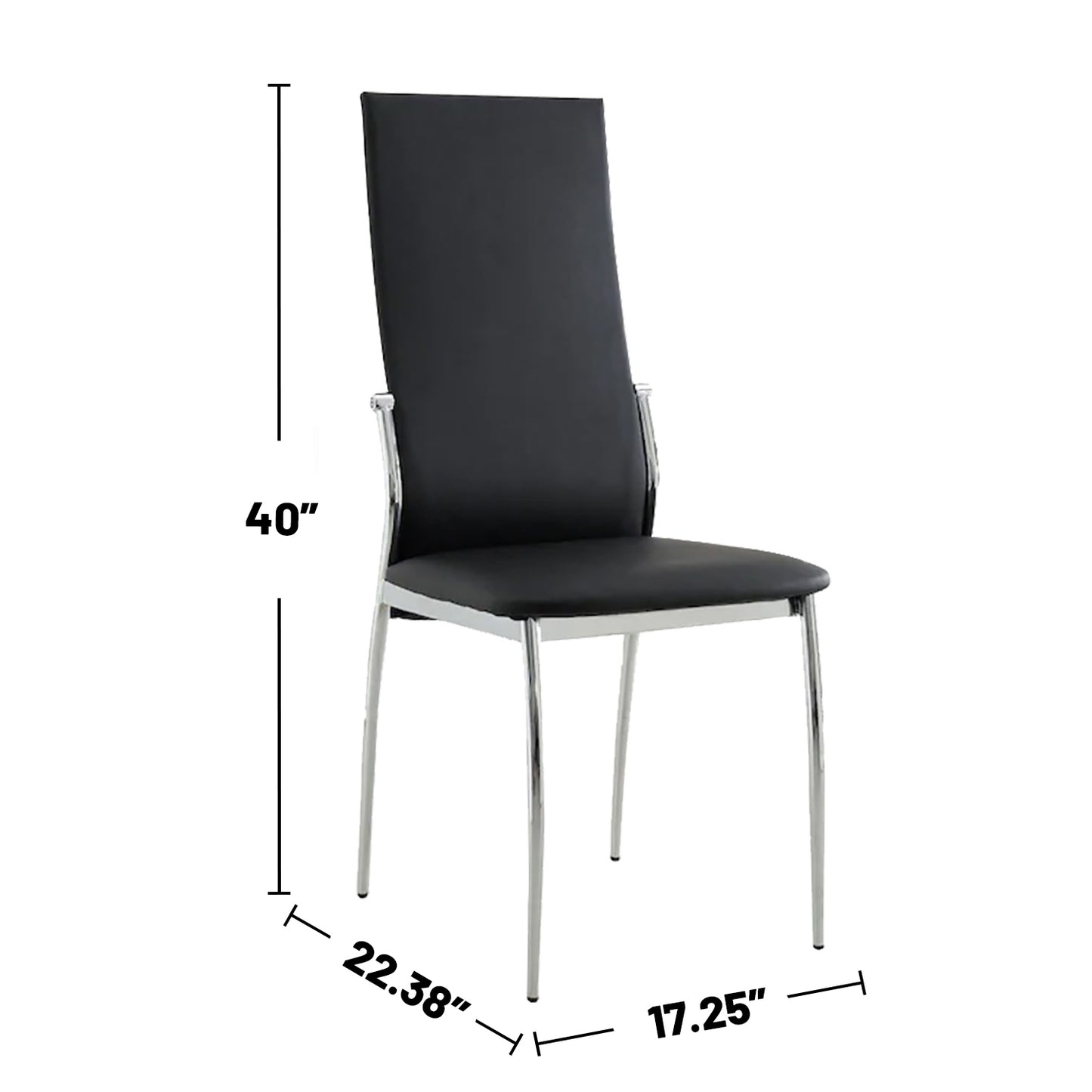 Larson Leatherette Dining Chairs (Set of 2) - Black