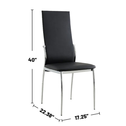 Larson Leatherette Dining Chairs (Set of 2) - Black