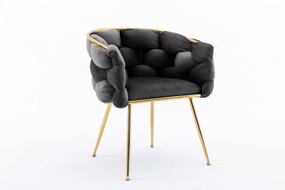 Luna Luxury Modern Velvet Chair - Black