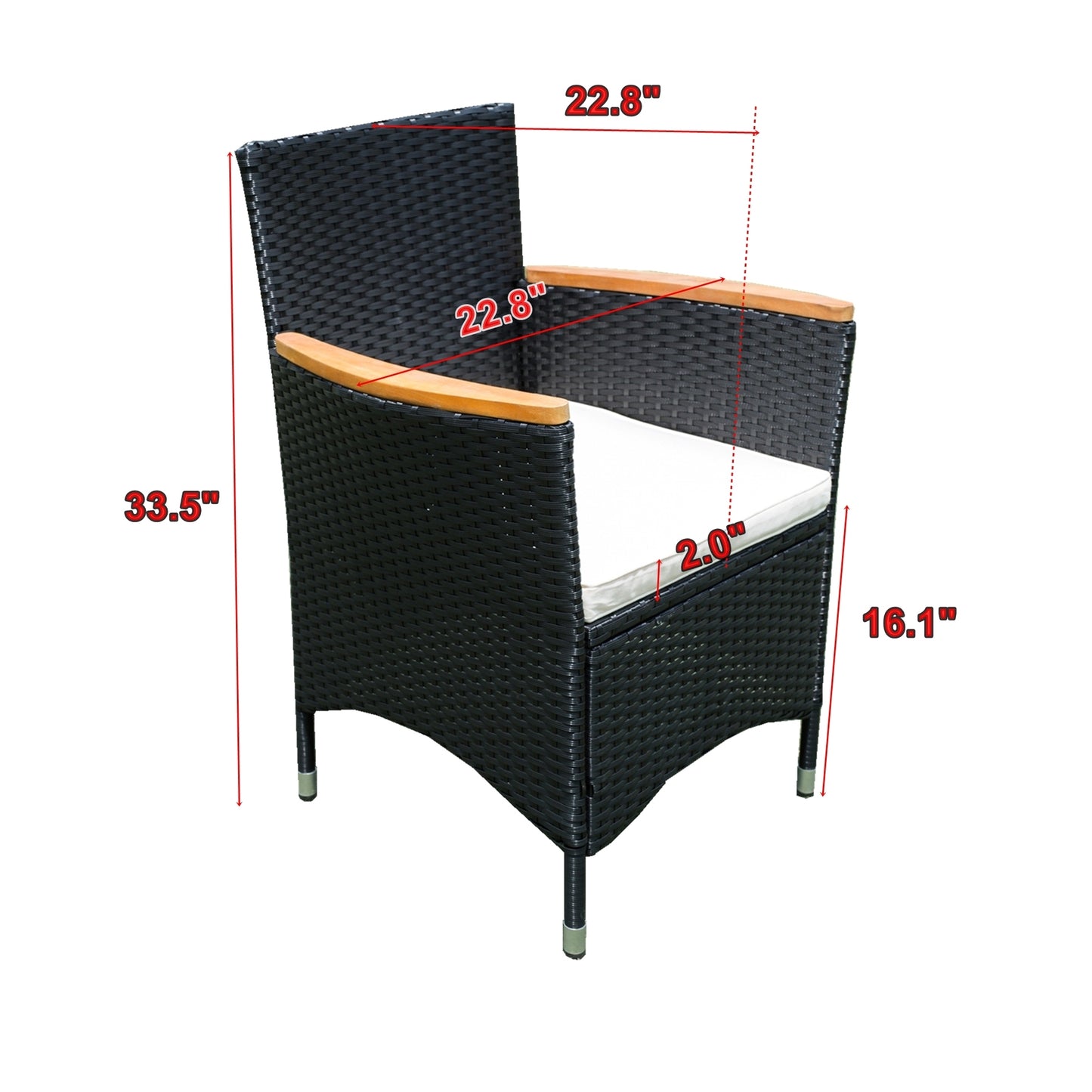 Shavon 7 Pc Outdoor Patio Wicker Dining Sett - Black