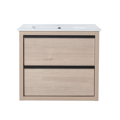 Bathroom Vanity with 2 Soft Close drawers and White Ceramic Basin
