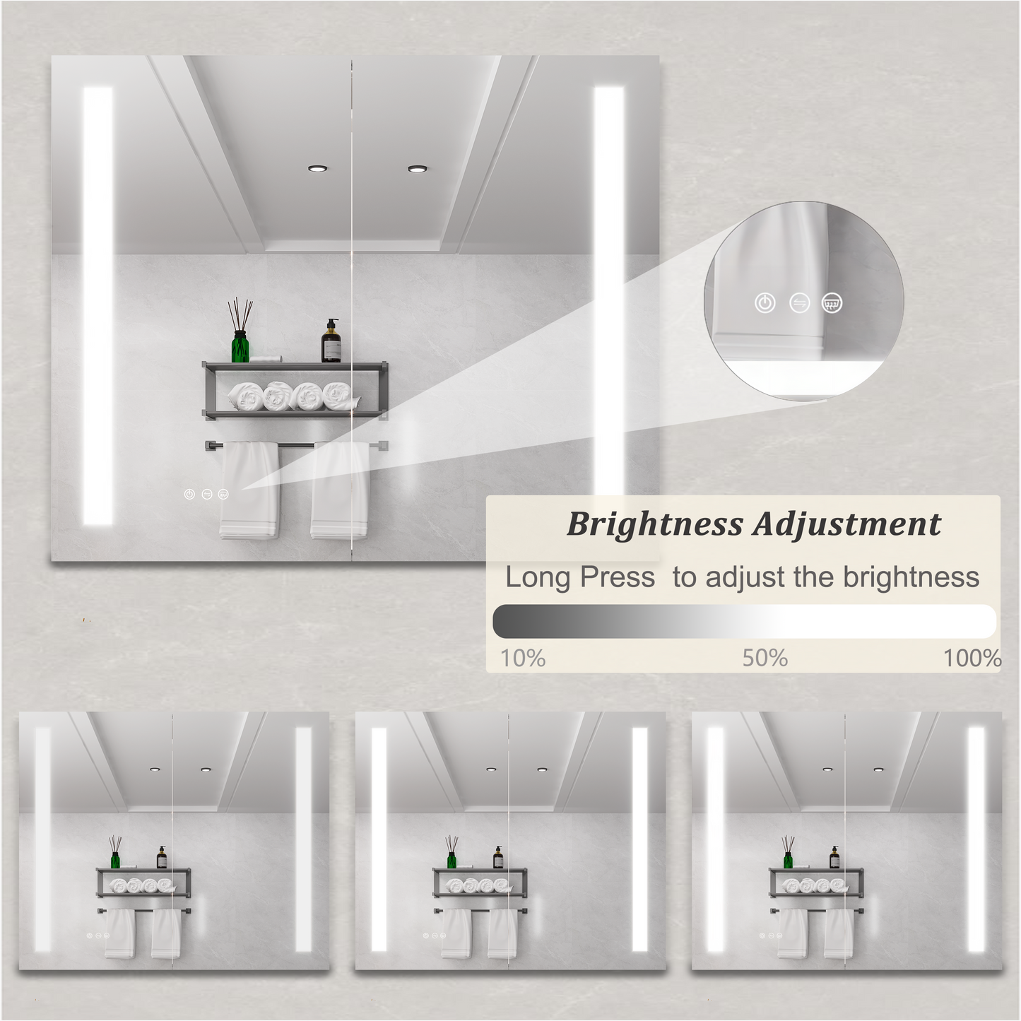 Nook Medicine Cabinet with LED Vanity Mirror