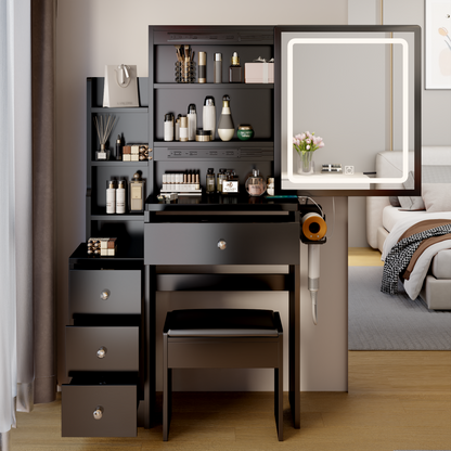 Dova Makeup Vanity Desk Set - Black