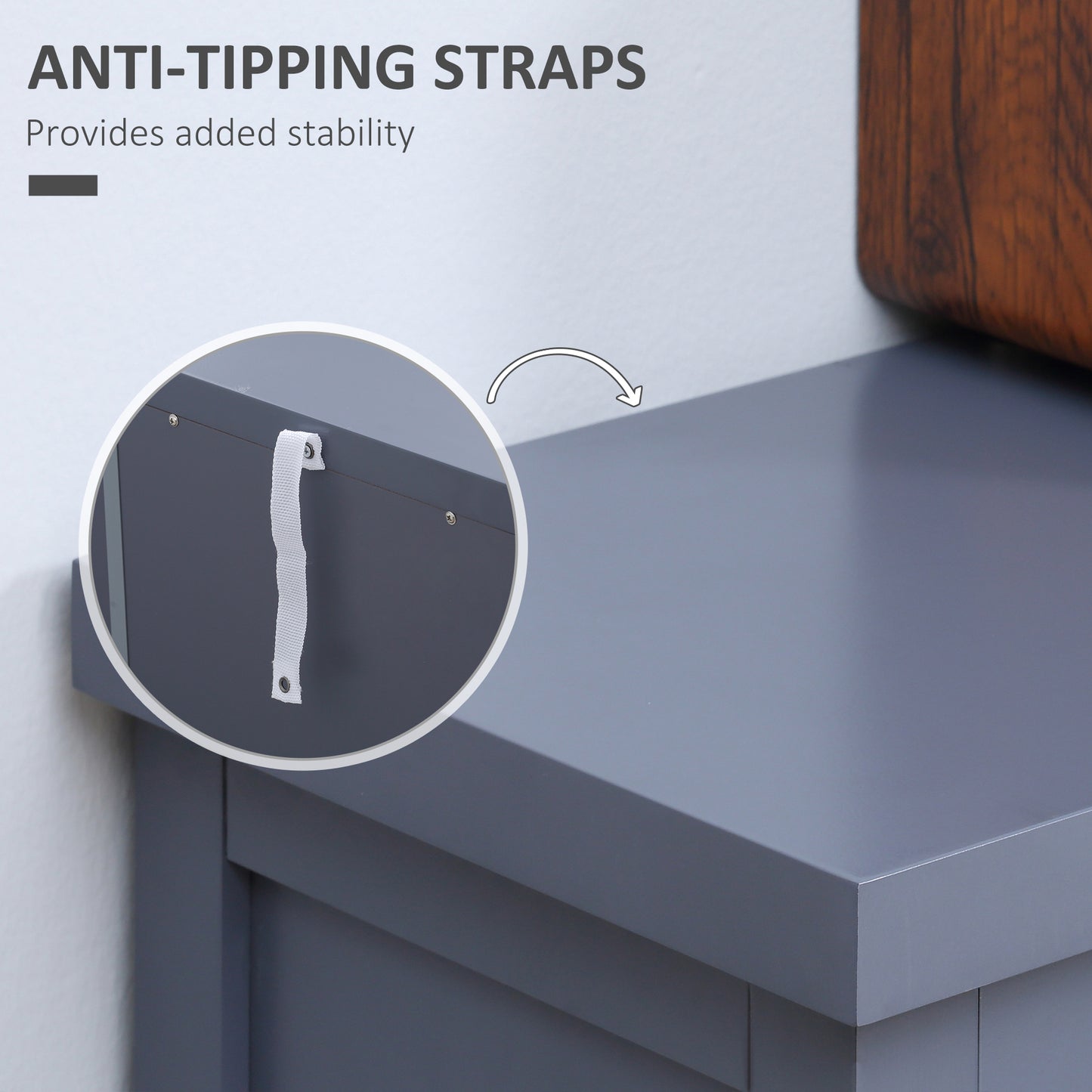 Arc Pattern Sideboard Buffet - Gray