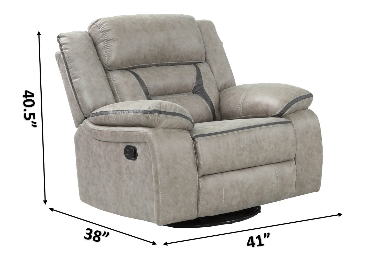 Denali Faux Leather Recliner Chair  - Gray