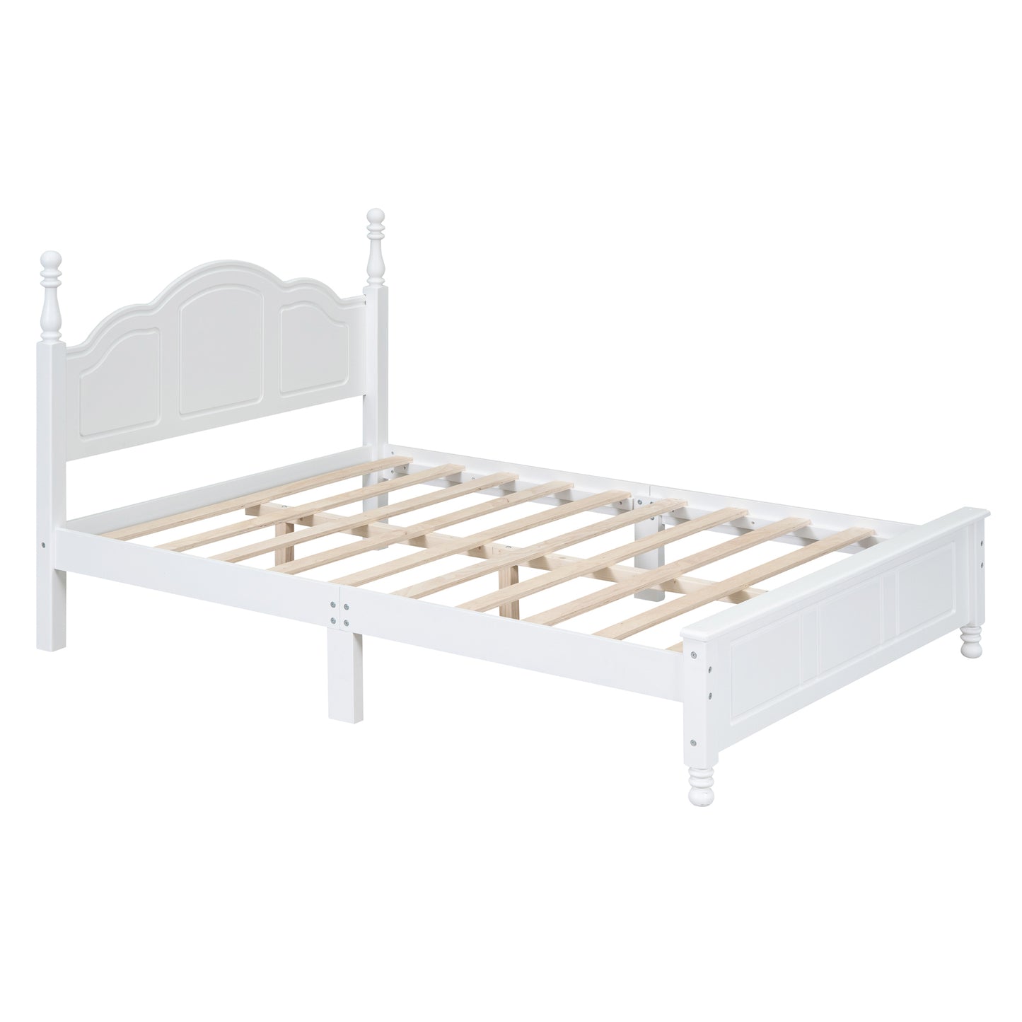 Quarto Full Size Wood Platform Bed Frame - White