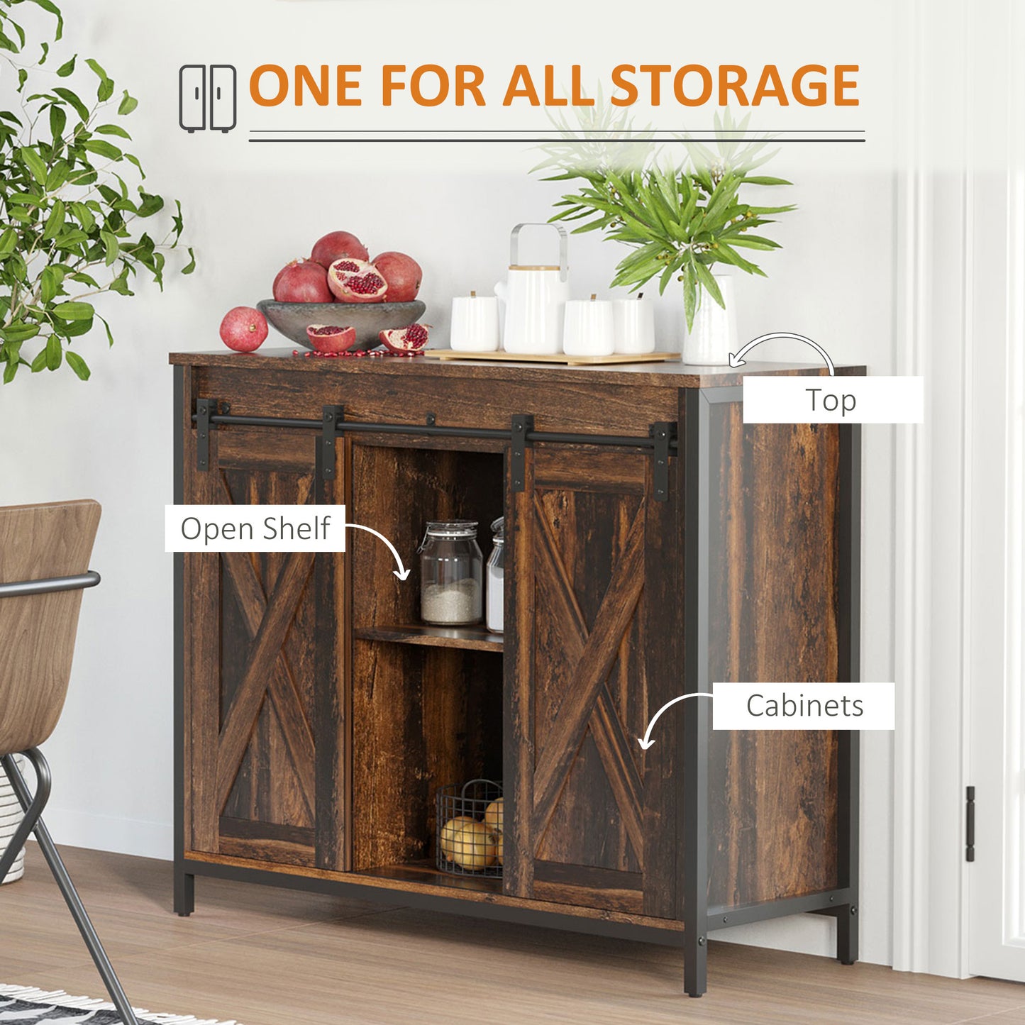 Decora Industrial Sideboard Buffet Cabinet