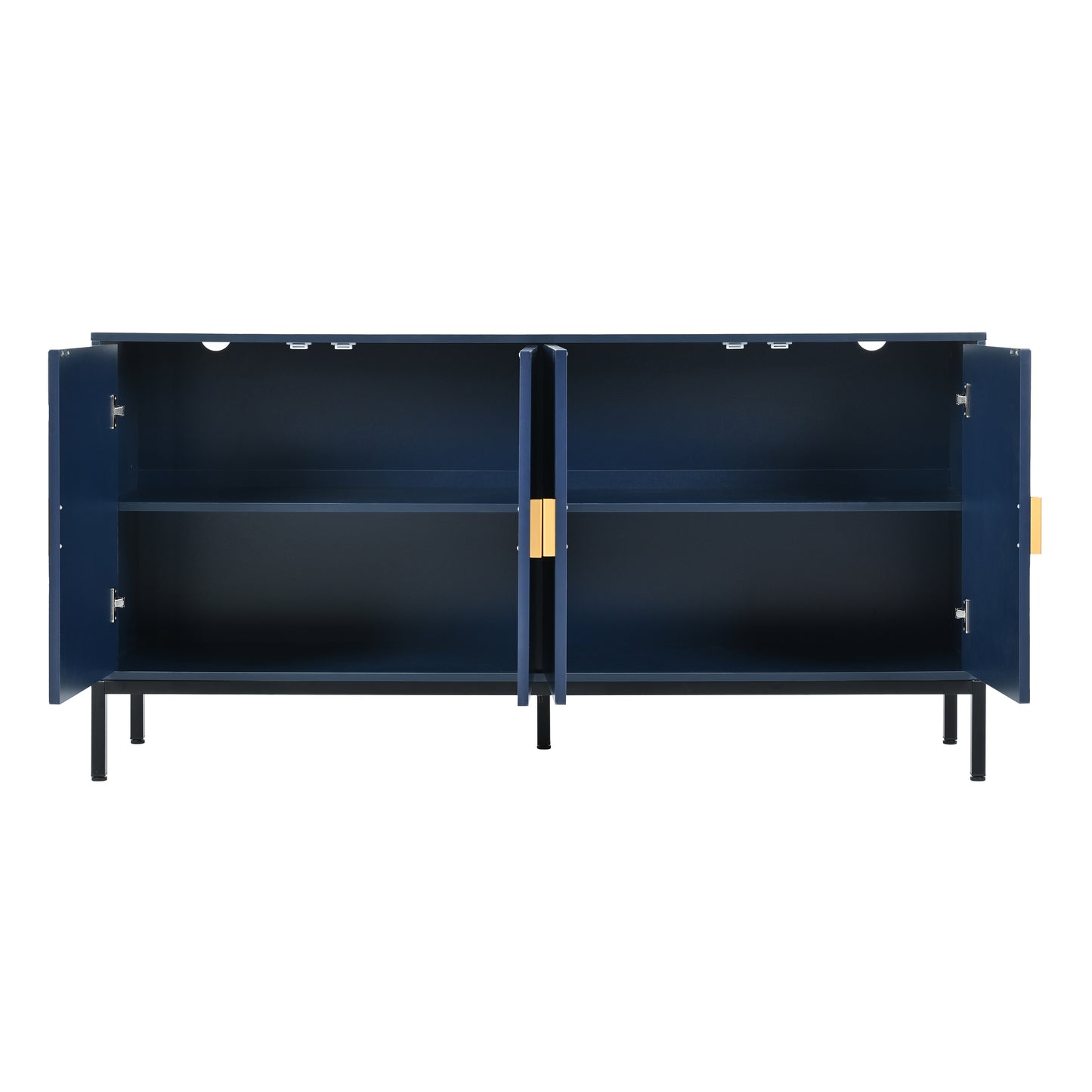 Exquisite Vertical-Striped Four-Door Sideboard - Navy Blue