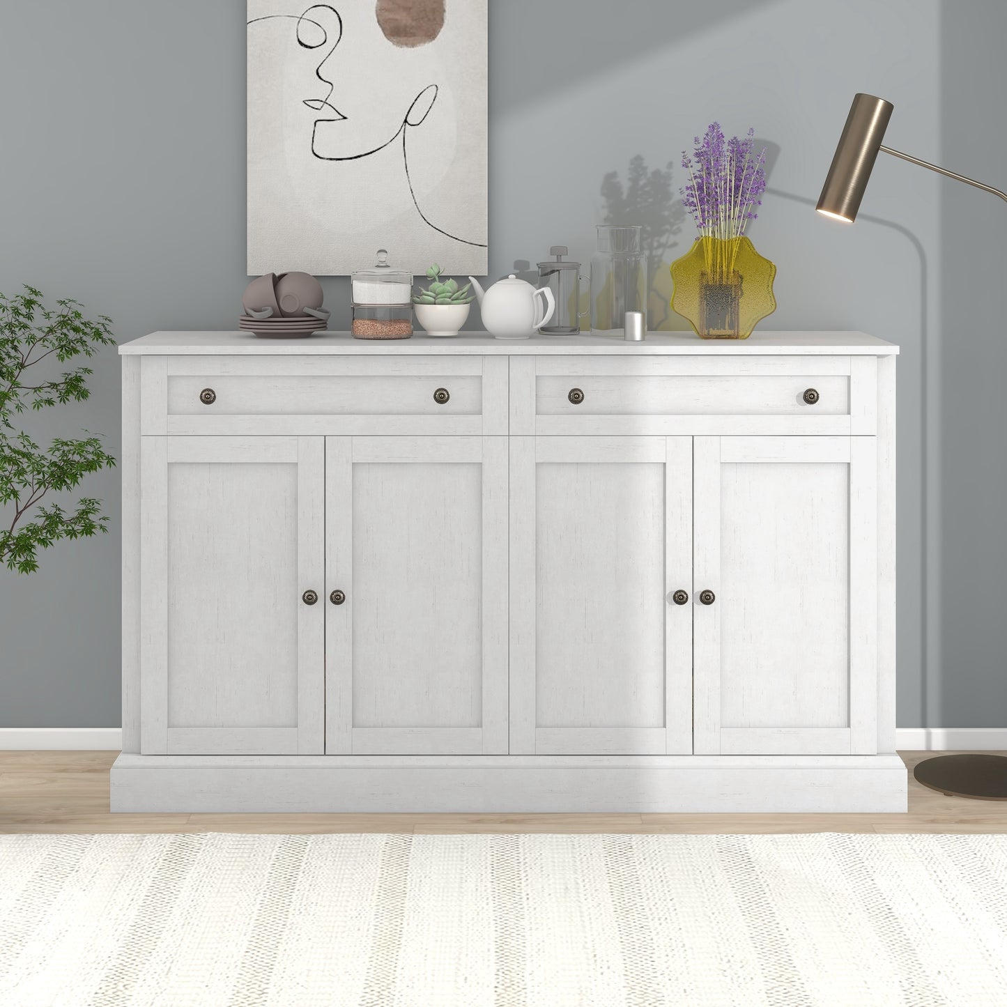 Houston 4-Door Sideboard Buffet - Antique White