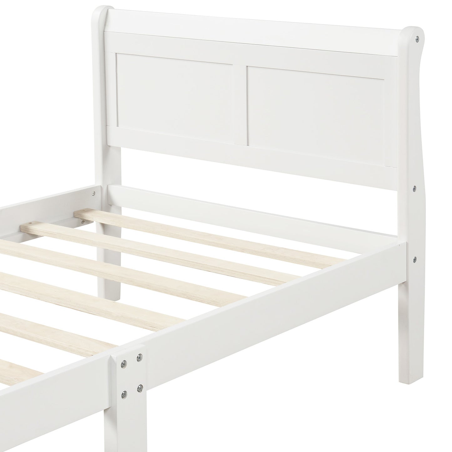 Urban Fusion Twin Size Wood Platform Bed - White