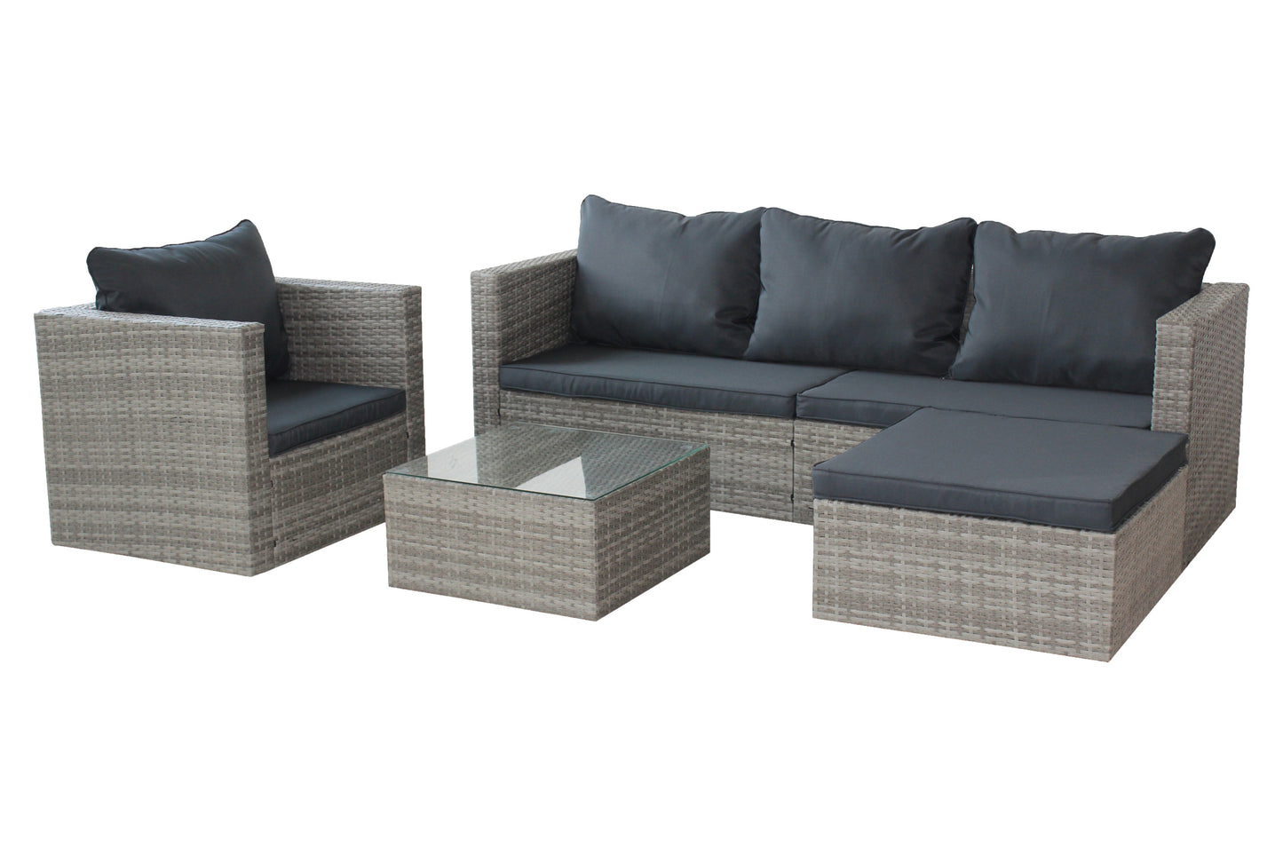 Durham 4 Pc Outdoor Patio Sectional Sofa Set - Gray