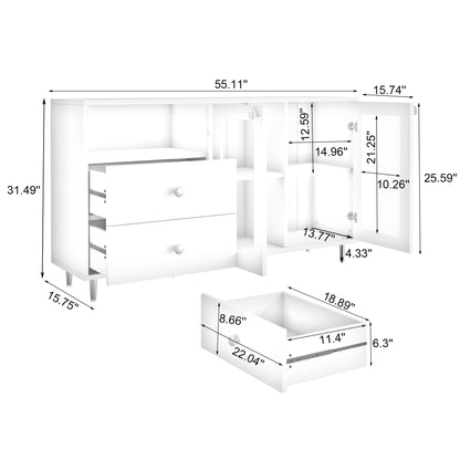 Abi Modern Minimalist Side Cabinets - White