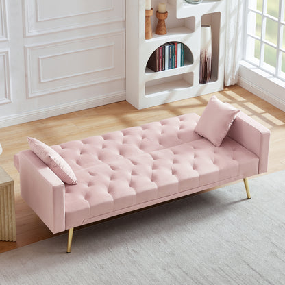 Coney Convertible Folding Futon Sofa Bed - Pink