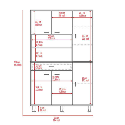 Della Kitchen Pantry  Cabinets - Black
