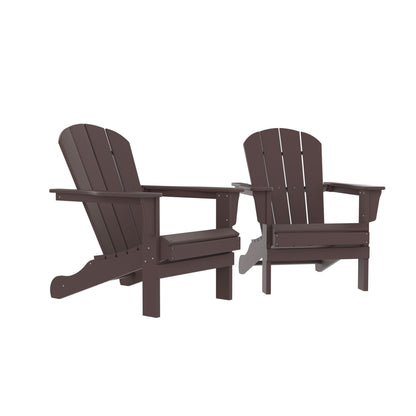 Corey Outdoor Patio Adirondack Chair (Set of 2) - Brown