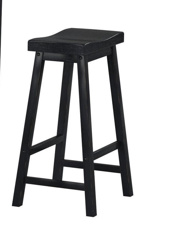 Solid Wood 29-inch Counter Height Stools - Black Set of 2