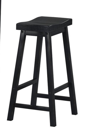 Solid Wood 29-inch Counter Height Stools - Black Set of 2