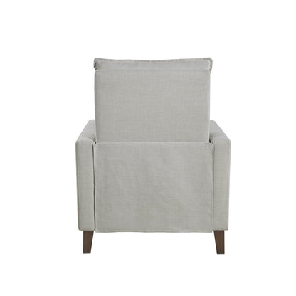 Hugo Upholstered Manual Push Back Recliner - Ivory