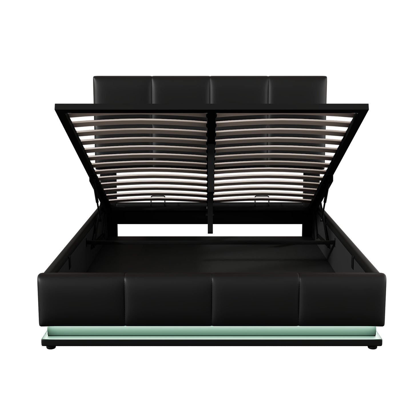 Lino Full Size PU Storage Bed w Hydraulic System - Black