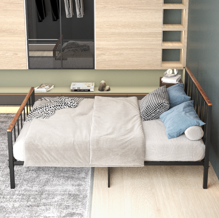 Marsh Full Size Metal Platform Bed - Black
