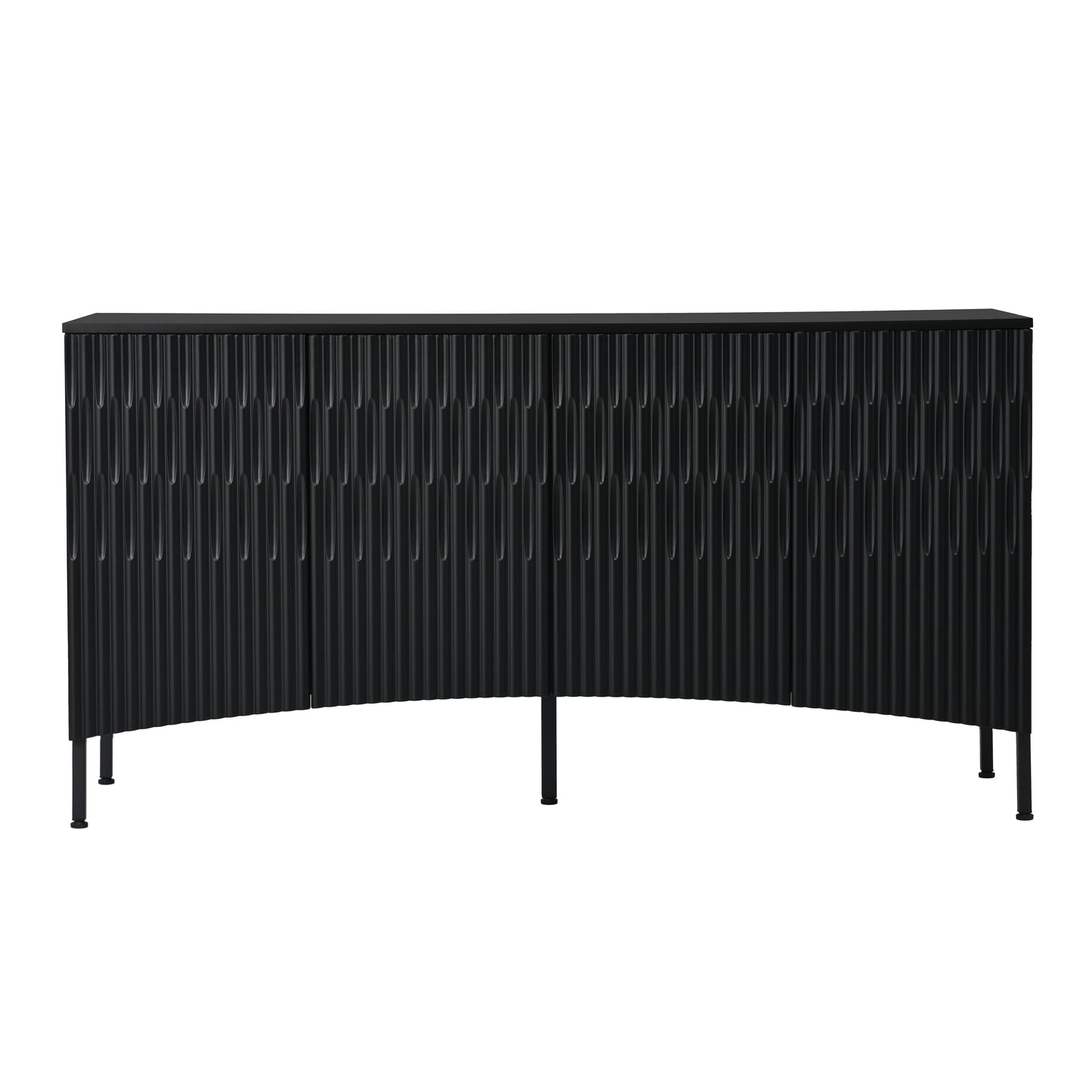 Arched Curved Bottom Doors Sideboard Buffet - Black
