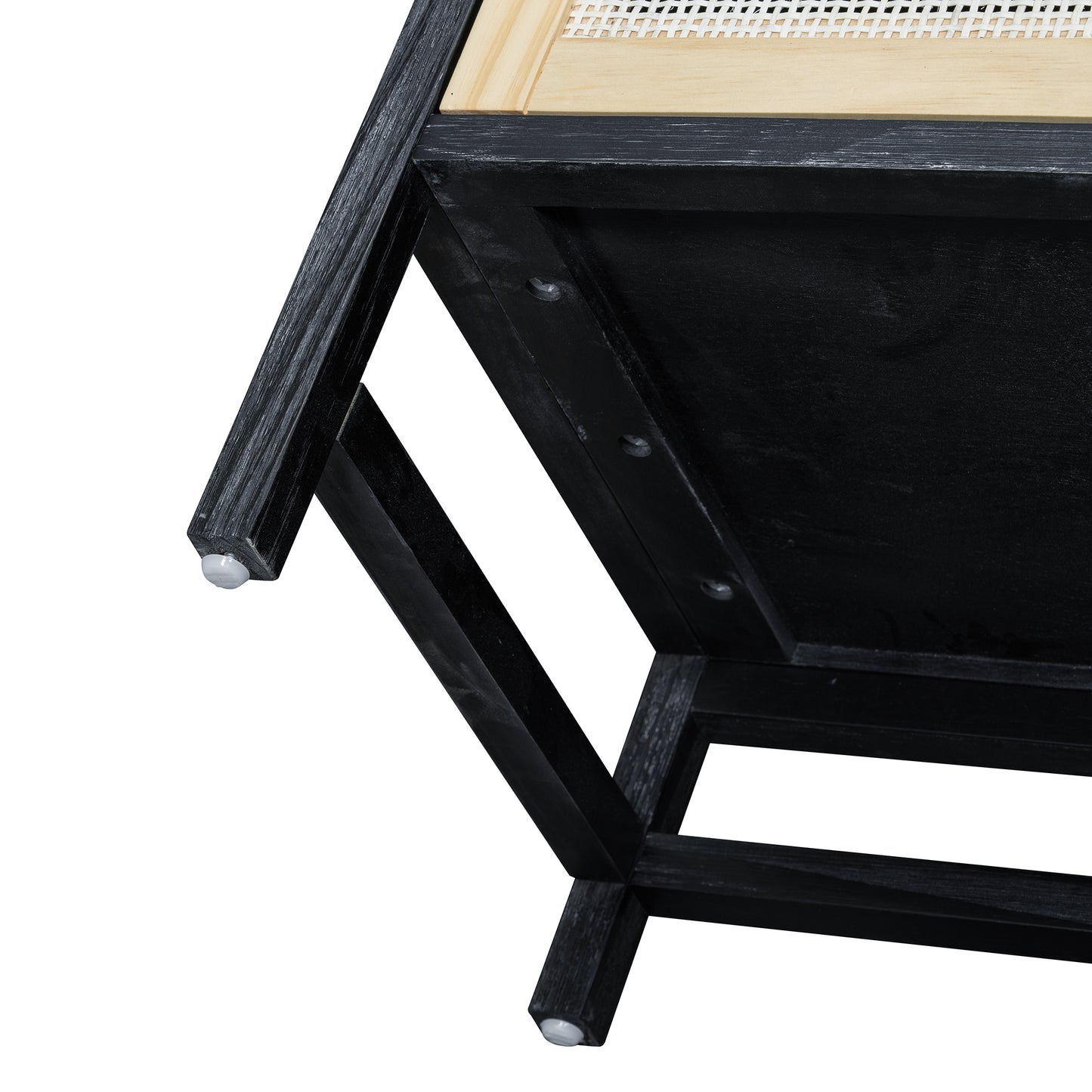 Hana Rattan Doors Sideboard Buffet - Black