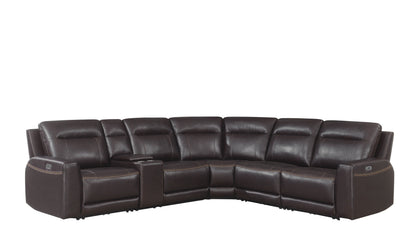 Anthony  Dual Power Leather Sectional Sofa