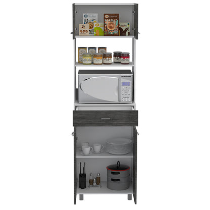 Pembrooke 2-Shelf 1-Drawer Microwave Pantry Cabine - Gray