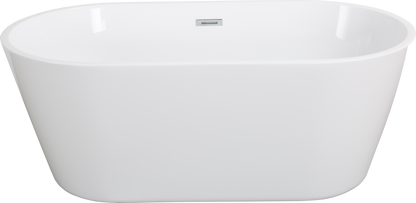 Niva  59" Glossy Acrylic Freestanding Soaking Bathtub - White