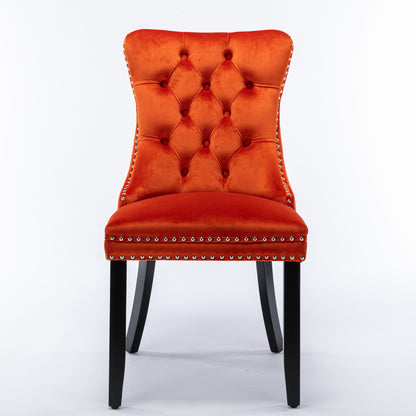Nikki Velvet Dining Chair (Set of 2) - Orange