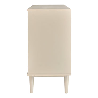 Celeste Convex Pattern Doors Sideboard Buffet - Almond