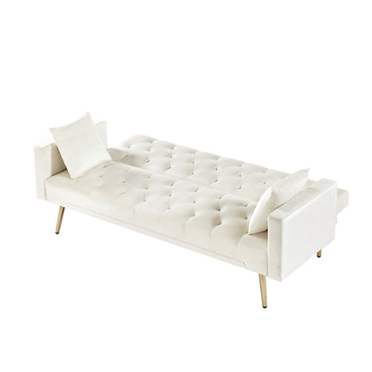 Coney Convertible Folding Futon Sofa Bed - Cream White