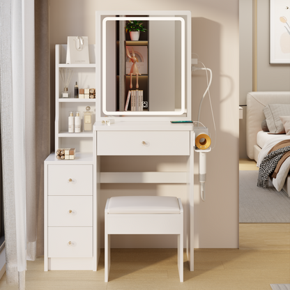 Dova Makeup Vanity Desk Set - White