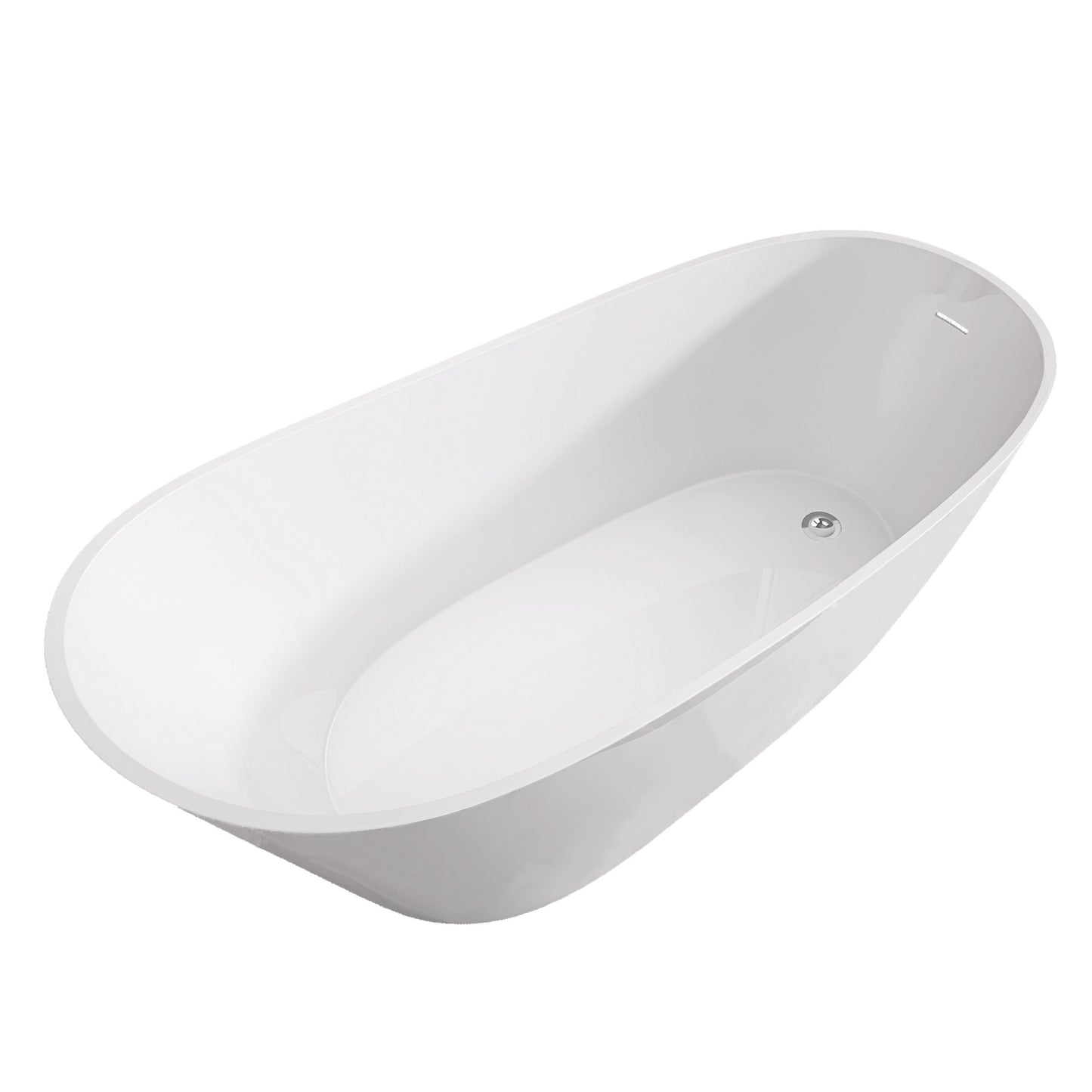 Cavi 67" Acrylic Freestanding Soaking Bathtub  - Gloss White