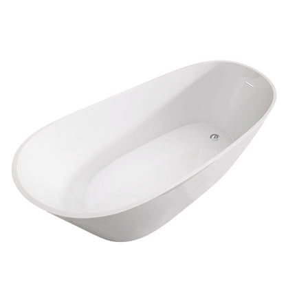 Cavi 67" Acrylic Freestanding Soaking Bathtub  - Gloss White