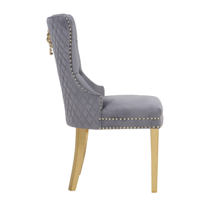 Newton Dining Velvet Chair (Set of 2) - Dark Gray