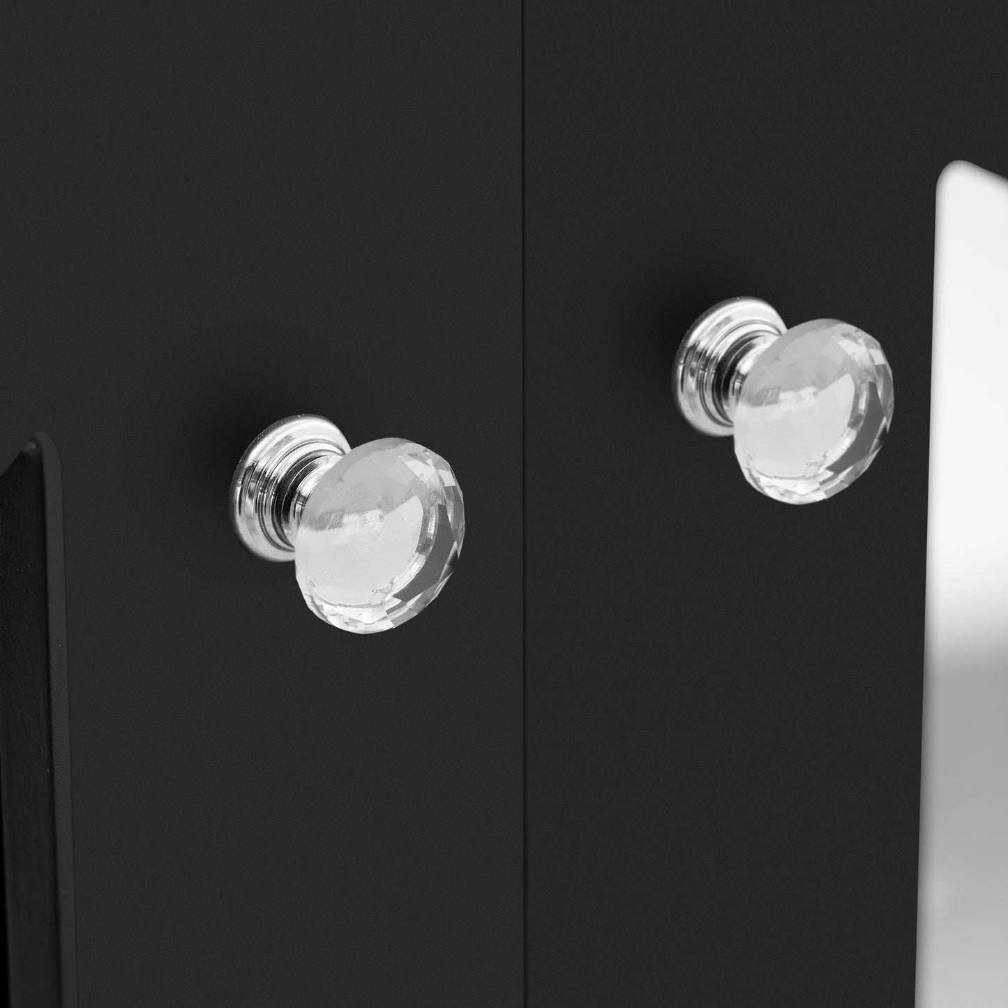 Hynes 4-Door Mirror Buffet Cabinet - Black