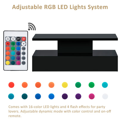 Glow Coffee Table with 16 Color LED Lghting