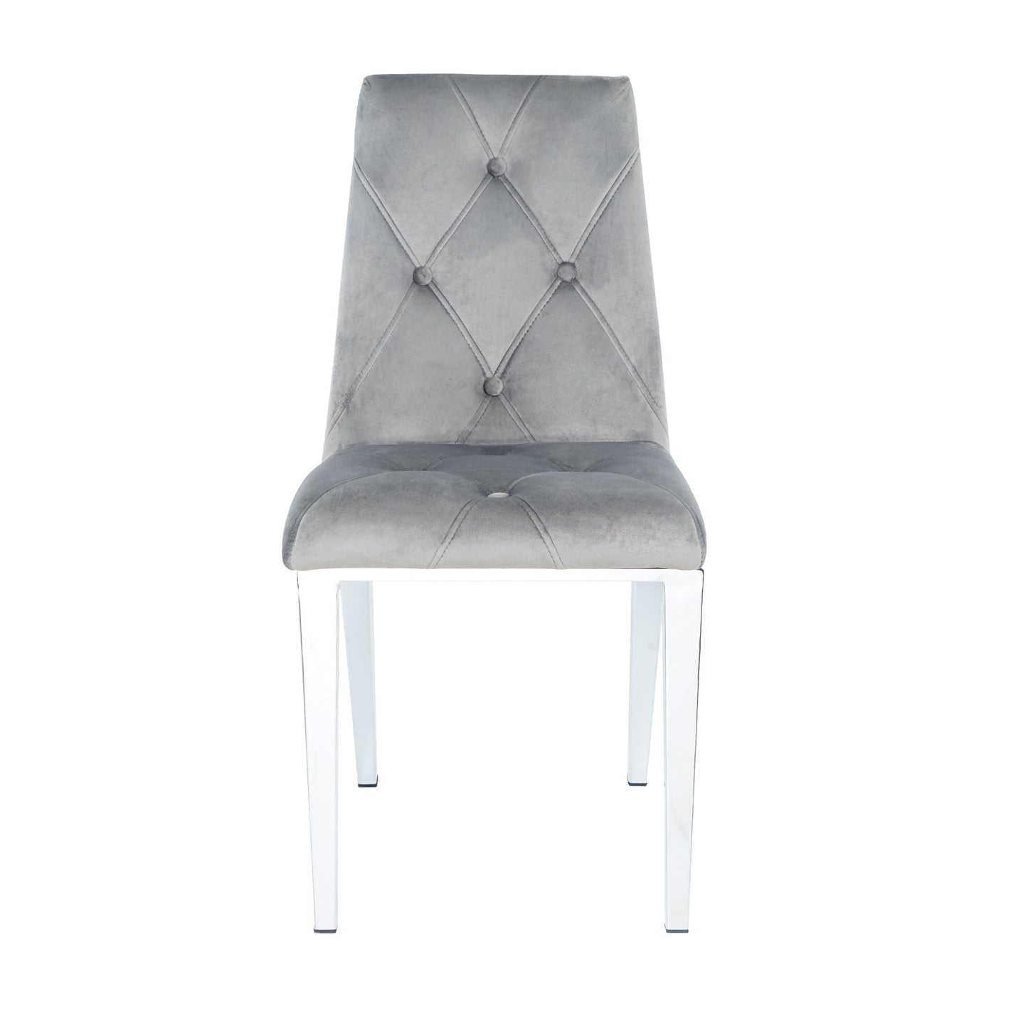 Valerio Velvet Dining Chairs with Chrome Leg (Set of 2) - Dark Gray