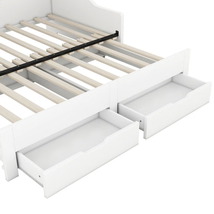 Zion Twin to King Size Daybed  with Storage Bookcases - White